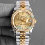 Swiss Replica Rolex Datejust 36MM Two Tone Yellow Gold Watch Jubilee Band